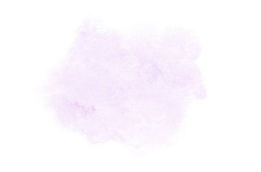 Beyaz üzerine izole edilmiş, sıvı bir kova boyası ile soyut suluboya arka plan görüntüsü. Mor tonları