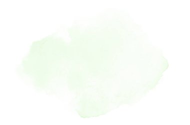 Beyaz üzerine izole edilmiş, sıvı bir kova boyası ile soyut suluboya arka plan görüntüsü. Yeşil tonları