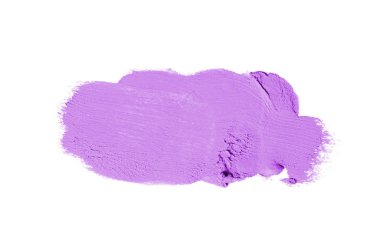 Smear ve ruj veya akrilik boya beyaz arka plan üzerinde izole doku. Lipgloss veya sıvı oje leke örneği inme. Güzellik kozmetik tasarım için eleman. Mor renk
