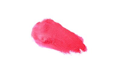 Smear ve ruj veya akrilik boya beyaz arka plan üzerinde izole doku. Lipgloss veya sıvı oje leke örneği inme. Güzellik kozmetik tasarım için eleman. Macenta rengi