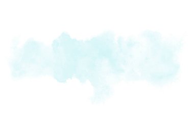 Beyaz üzerine izole edilmiş, sıvı bir kova boyası ile soyut suluboya arka plan görüntüsü. Açık mavi tonları