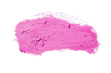 Smear ve ruj veya akrilik boya beyaz arka plan üzerinde izole doku. Pembe renk