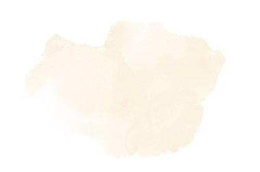 Beyaz üzerine izole edilmiş, sıvı bir kova boyası ile soyut suluboya arka plan görüntüsü. Açık turuncu tonları