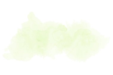 Beyaz üzerine izole edilmiş, sıvı bir kova boyası ile soyut suluboya arka plan görüntüsü. Yeşil tonları