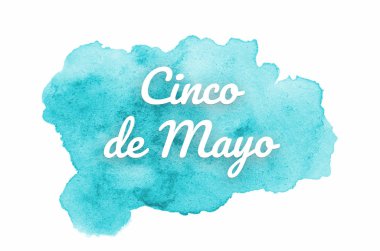 Abstract watercolor background image with a liquid splatter of aquarelle paint. Light blue tones. Cinco de mayo