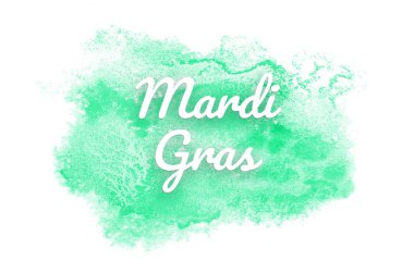 Kova boyası sıvı bir sıçrama ile soyut suluboya arka plan görüntüsü. Turkuaz tonları. Mardi gras