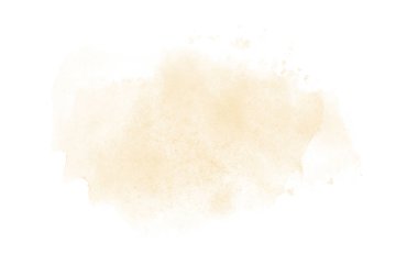 Beyaz üzerine izole edilmiş, sıvı bir kova boyası ile soyut suluboya arka plan görüntüsü. Açık turuncu tonları