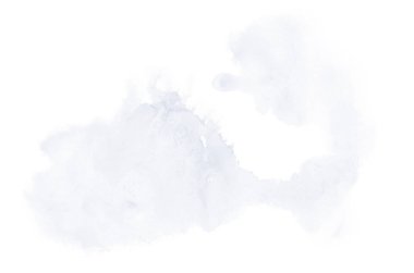 Beyaz üzerine izole edilmiş, sıvı bir kova boyası ile soyut suluboya arka plan görüntüsü. Koyu mavi tonları