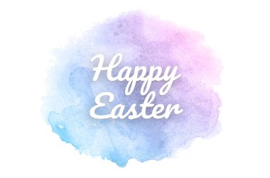 Kova boyası sıvı bir sıçrama ile soyut suluboya arka plan görüntüsü. Pembe ve mavi pastel tonları. Mutlu paskalya