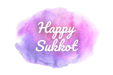 Kova boyası sıvı bir sıçrama ile soyut suluboya arka plan görüntüsü. Mor tonları. Mutlu Sukkot