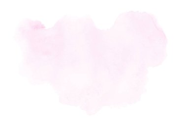 Beyaz üzerine izole edilmiş, sıvı bir kova boyası ile soyut suluboya arka plan görüntüsü. Pembe tonları