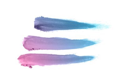 Smear ve ruj veya akrilik boya beyaz izole doku