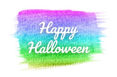Abstract watercolor background image with a liquid splatter of aquarelle paint. Rainbow tones. Happy halloween