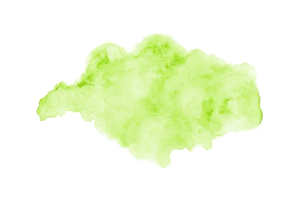 Imagem de fundo aquarela abstrata com um respingo líquido de tinta aquarelle, isolado em branco. Tons verdes claros — Fotografia de Stock