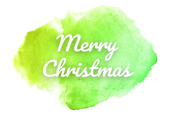 Abstract watercolor background image with a liquid splatter of aquarelle paint.Green and yellow pastel tones. Merry Christmas — Stock Photo, Image