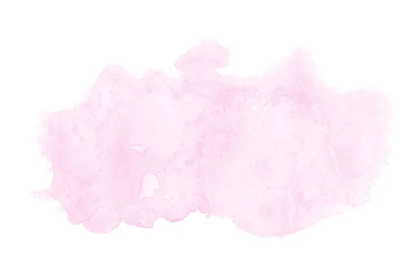 Imagem de fundo aquarela abstrata com um respingo líquido de tinta aquarelle, isolado em branco. Tons rosa — Fotografia de Stock