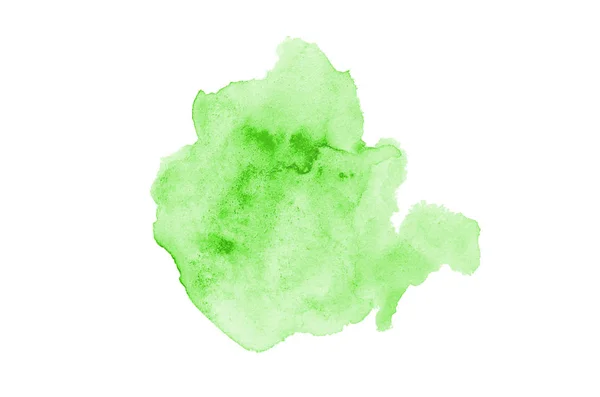 Imagem de fundo aquarela abstrata com um respingo líquido de tinta aquarelle, isolado em branco. Tons verdes — Fotografia de Stock