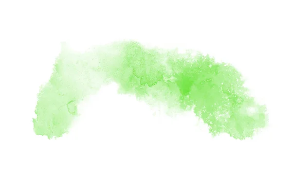 Abstract aquarel achtergrondafbeelding met een vloeibare Splatter van Aquarelle verf, geïsoleerd op wit. Groene tinten — Stockfoto