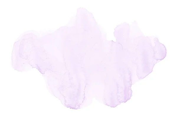 Abstract watercolor background image with a liquid splatter of aquarelle paint, isolated on white. Purple tones — Stock Photo, Image