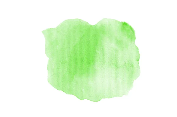 Imagen de fondo de acuarela abstracta con una salpicadura líquida de pintura acuarela, aislada en blanco. Tonos verdes — Foto de Stock