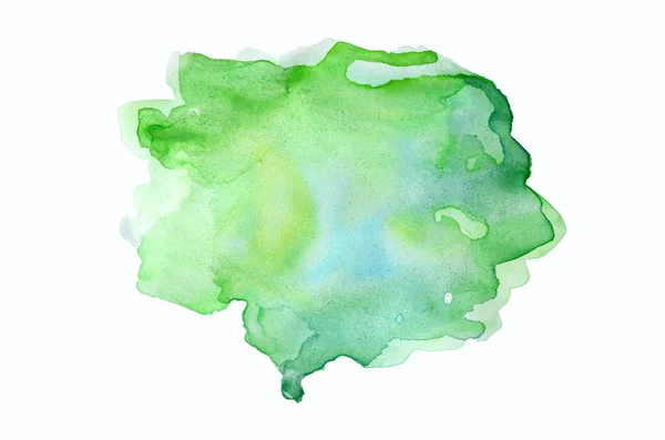Imagen de fondo de acuarela abstracta con una salpicadura líquida de pintura acuarela, aislada en blanco. Tonos primavera — Foto de Stock