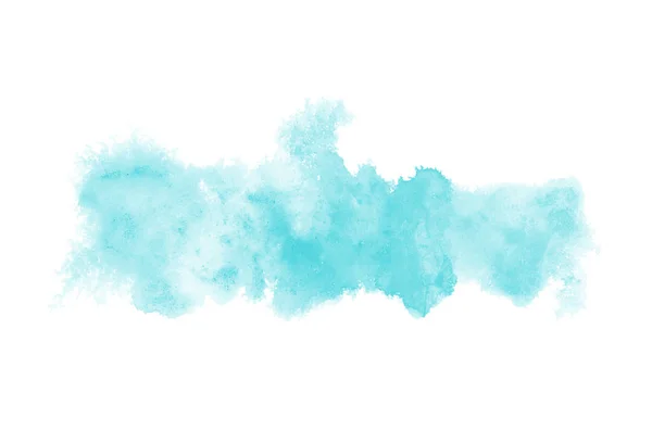 Imagem de fundo aquarela abstrata com um respingo líquido de tinta aquarelle, isolado em branco. Tons azuis claros — Fotografia de Stock