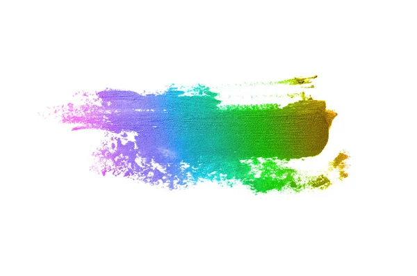 Мазок и текстура помады или акриловой краски изолированы на белом фоне. Радужный цвет — стоковое фото