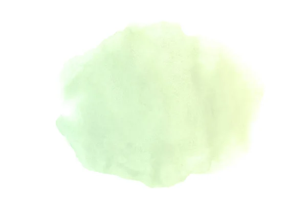 Obraz pozadí abstraktní akvarel s tekutým koláčem z akarelle barvy, izolované na bílém. Zelené a žluté pastelové tóny — Stock fotografie