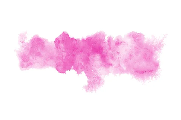 Abstraktes Aquarell-Hintergrundbild mit einem flüssigen Spritzer Aquarellfarbe, isoliert auf Weiß. Rosatöne — Stockfoto