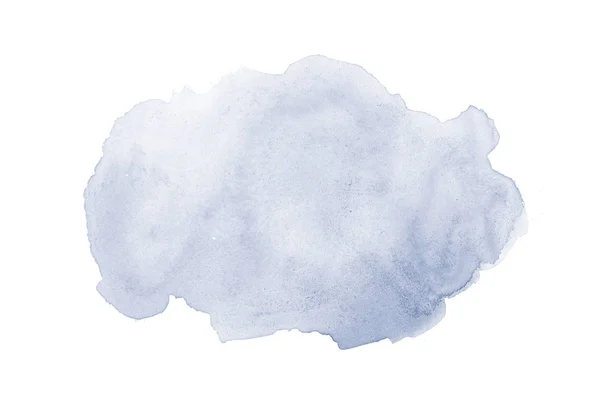 Image abstraite de fond aquarelle avec une éclaboussure liquide de peinture aquarelle, isolée sur blanc. Tons bleu foncé — Photo