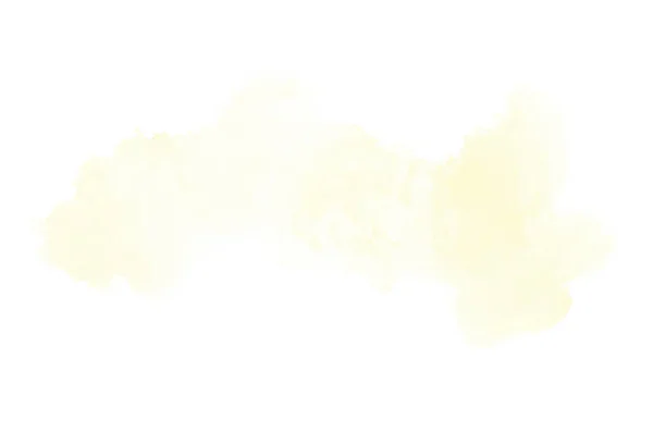 Abstrakt akvarell bakgrundsbild med en flytande splatter av akvarellfärg, isolerad på vitt. Gula toner — Stockfoto