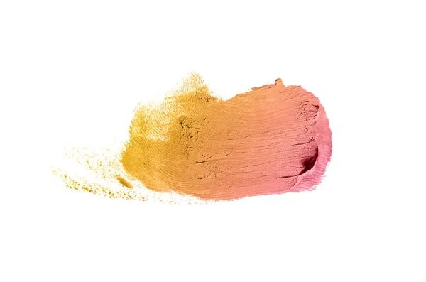 Smør og tekstur af læbestift eller akrylmaling isoleret på hvid - Stock-foto