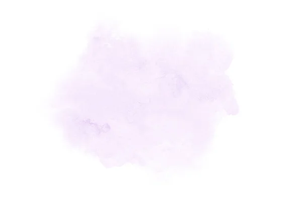 Abstract watercolor background image with a liquid splatter of aquarelle paint, isolated on white. Purple tones — Stock Photo, Image