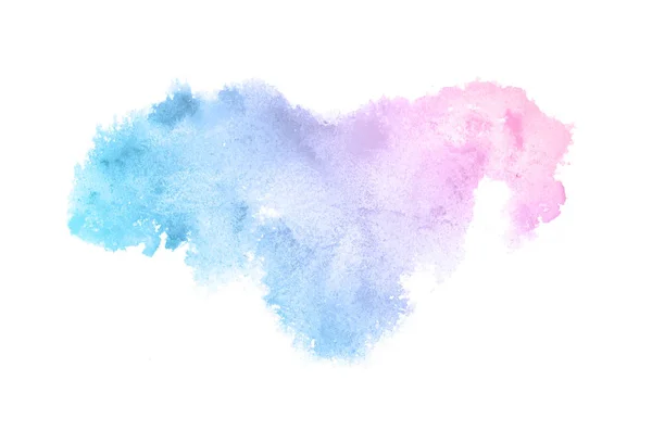 흰색에 고립 된 아쿠아렐 페인트의 액체 튀김추상 수채화 배경 이미지. 핑크와 블루 파스텔 톤 — 스톡 사진