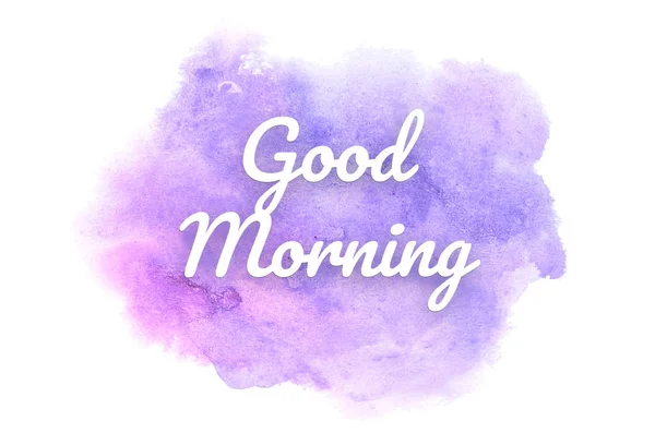 Абстрактное акварельное фоновое изображение с жидкими брызгами акварельной краски. Фиолетовые тона. Доброе утро. — стоковое фото