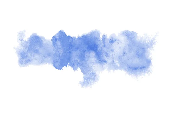 Abstract watercolor background image with a liquid splatter of aquarelle paint, isolated on white. Blue tones — Stock Photo, Image