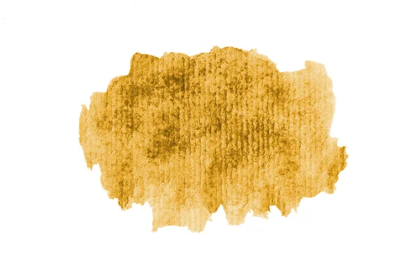 Beyaz üzerine izole edilmiş, sıvı bir kova boyası ile soyut suluboya arka plan görüntüsü. Açık turuncu tonları