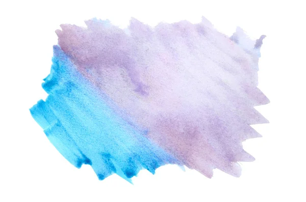 Abstraktes Aquarell-Hintergrundbild mit einem flüssigen Spritzer Aquarellfarbe, isoliert auf Weiß. Kalte Töne — Stockfoto