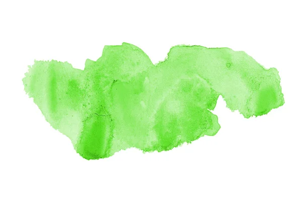 Imagen de fondo de acuarela abstracta con una salpicadura líquida de pintura acuarela, aislada en blanco. Tonos verdes — Foto de Stock