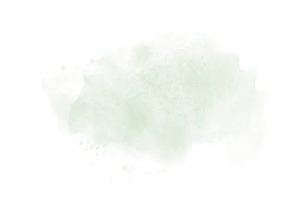 Abstrakt akvarell bakgrundsbild med en flytande splatter av akvarellfärg, isolerad på vitt. Mörkgrön toner — Stockfoto