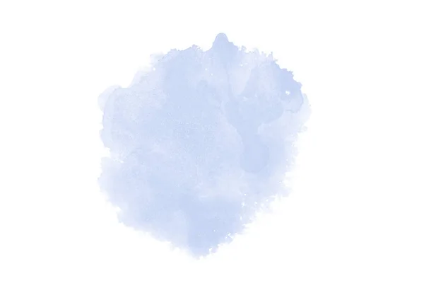 Imagem de fundo aquarela abstrata com um respingo líquido de tinta aquarelle, isolado em branco. Tons azuis — Fotografia de Stock