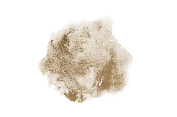 Abstrakt akvarell bakgrundsbild med en flytande splatter av akvarellfärg, isolerad på vitt. Bruna toner — Stockfoto