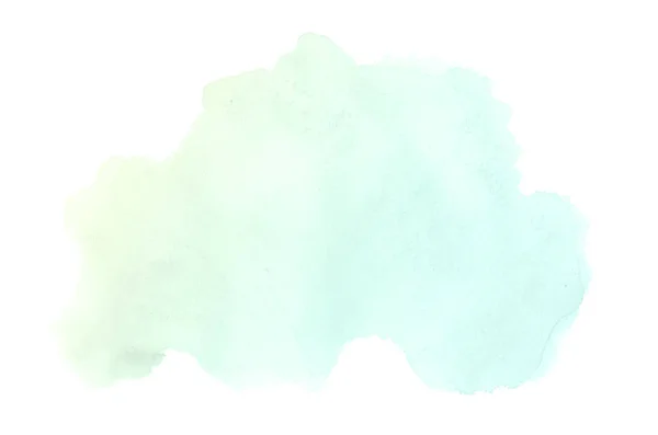Absztrakt akvarell háttérkép egy folyékony fröccs a Aquarelle festék, elszigetelt fehér. Zöld és sárga pasztell árnyalatok — Stock Fotó