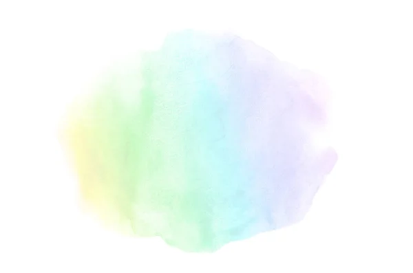 Beyaz üzerine izole edilmiş, sıvı bir kova boyası ile soyut suluboya arka plan görüntüsü. Gökkuşağı tonları — Stok fotoğraf