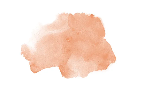 Imagem de fundo aquarela abstrata com um respingo líquido de tinta aquarelle, isolado em branco. Tons laranja — Fotografia de Stock