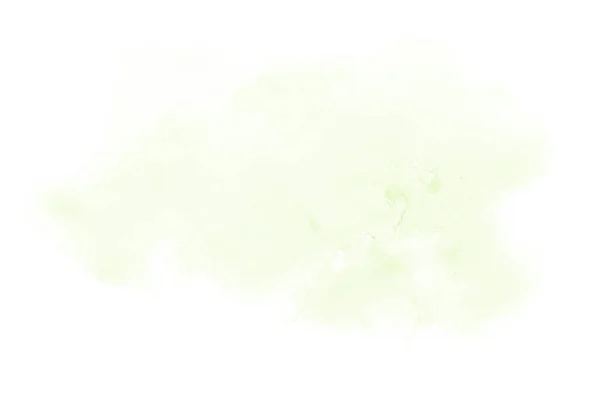 Beyaz üzerine izole edilmiş, sıvı bir kova boyası ile soyut suluboya arka plan görüntüsü. Yeşil tonları — Stok fotoğraf