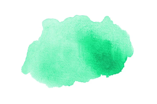 Abstraktes Aquarell-Hintergrundbild mit einem flüssigen Spritzer Aquarellfarbe, isoliert auf Weiß. Türkistöne — Stockfoto