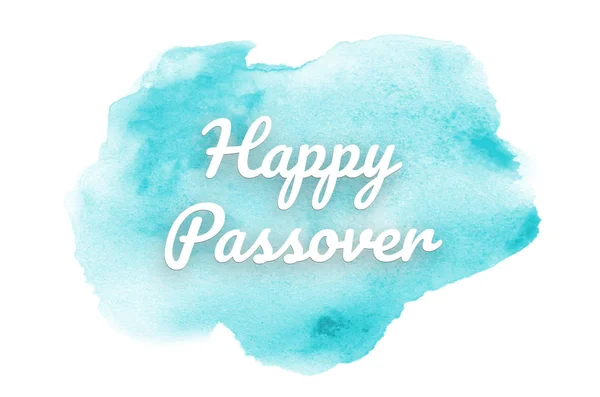 Abstract watercolor background image with a liquid splatter of aquarelle paint. Light blue tones. Happy Passover — Stockfoto