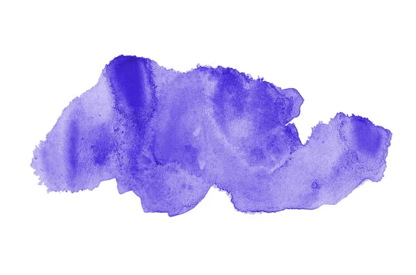 Abstraktes Aquarell-Hintergrundbild mit einem flüssigen Spritzer Aquarellfarbe, isoliert auf Weiß. violette Töne — Stockfoto