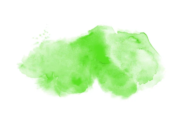 Abstract aquarel achtergrondafbeelding met een vloeibare Splatter van Aquarelle verf, geïsoleerd op wit. Groene tinten — Stockfoto